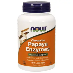 Produkt Now® Foods NOW Papaya Enzymes, přírodní trávící enzymy, 180 pastilek