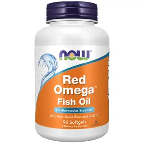 Now® Foods NOW Red Omega, Červená kvasnicová rýže s omega 3 a koenzymem Q10, 90 softgelových kapslí