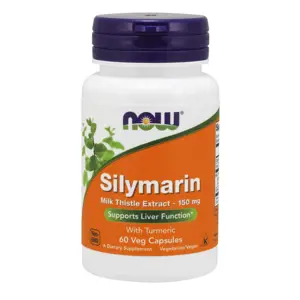 Produkt Now® Foods NOW Silymarin with Turmeric (extrakt z ostropestřce s kurkumou), 150 mg, 60 rostlinných kapslí