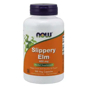 Now® Foods NOW Slippery Elm (Jilm červený), 400 mg, 100 rostlinných kapslí