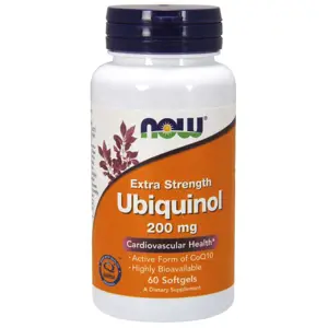 Now® Foods NOW Ubiquinol Extra Strenght, Kaneka, 200mg, 60 softgel kapslí