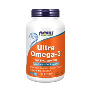 Now® Foods NOW Ultra omega-3, 250 DHA/500 EPA, 180 softgelových kapslí