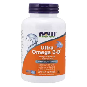 Produkt Now® Foods NOW Ultra omega-3 s vitaminem D, 300 DHA / 600 EPA, 90 softgelových kapslí