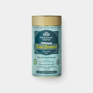 Produkt Organic India Tulsi Brahmi BIO, plech 100 g *CZ-BIO-001 certifikát