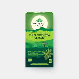 Produkt Organic India Tulsi se zeleným čajem BIO, 25 sáčků