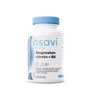 Produkt Osavi Magnesium citrate + B6, Hořčík citrát + B6, 375 mg + 4,2 mg, 90 rostlinných kapslí