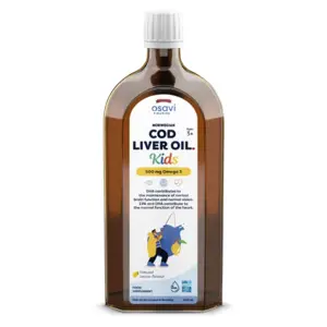 Produkt Osavi Norwegian Cod Liver Oil Kids, Omega 3 Norský olej z tresčích jater, pro děti, citrón, 500 mg, 500 ml