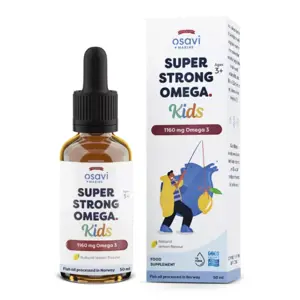 Osavi Super Strong Omega Kids, Extra silné Omega 3 pro děti, 1160 mg, citrón, 50 ml