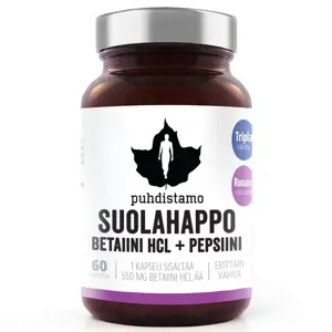 Puhdistamo - Betaine HCL (Betain HCl + Pepsin) - 60 kapslí