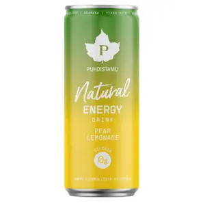 Produkt Puhdistamo Natural Energy Drink Pear Lemonde, Energetický drink, Hruška, 330 ml