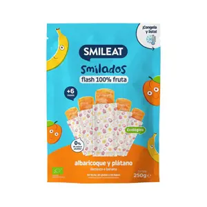 Smileat BIO 100% ovocné zmrzlinky k zamražení meruňka a banán 5ks 6M+, 250g