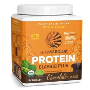 Sunwarrior Classic Plus Organic Protein, čokoládový, BIO, 375 g