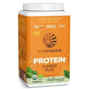 Sunwarrior Classic Plus Organic Protein Unflavoured, protein, neochucený, BIO, 750 g