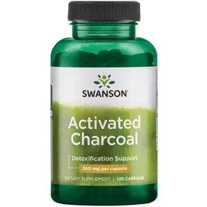 Produkt Swanson Activated Charcoal (Aktivní uhlí), 260 mg, 120 kapslí