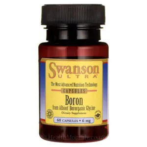 Produkt Swanson Boron from Albion Boroganic Glycine (Bor glycinát), 6 mg, 60 kapslí