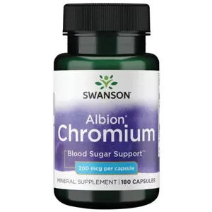 Produkt Swanson Chromium Chelated (chrom v chelátové vazbě), 200 mcg, 180 kapslí