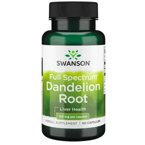 Produkt Swanson Dandelion Root (Pampeliška kořen), 515 mg, 60 kapslí