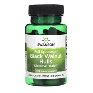 Swanson Full Spectrum Black Walnut Hulls, ořešák černý, 500 mg, 60 kapslí