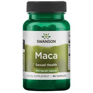 Produkt Swanson Maca Extrakt (řeřicha peruánská), 500 mg, 60 rostlinných kapslí