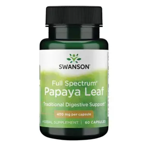 Produkt Swanson Papaya Leaf, List Papáji, 400 mg, 60 kapslí