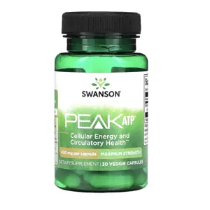 Swanson Peak ATP Maximum Strength, podpora energie, 30 rostlinných kapslí