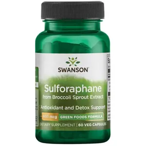 Produkt Swanson Sulforaphane Broccoli extract (Sulforafan z extraktu z brokolice), 400 mcg, 60 rostlinných kapslí