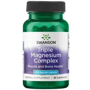 Swanson Triple magnesium Complex, hořčík ze 3 zdrojů, 400 mg, 30 kapslí