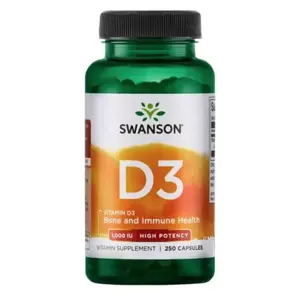 Swanson Vitamin D3 1000 IU, 250 kapslí