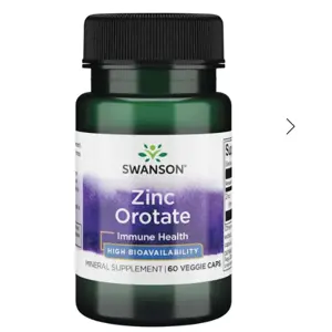 Swanson Zinc Orotate, Zinek Orotát, 10mg, 60 kapslí