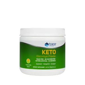 Trace Minerals Keto Electrolyte Powder, Keto elektrolyty v prášku, citrón a limetka, 330 g