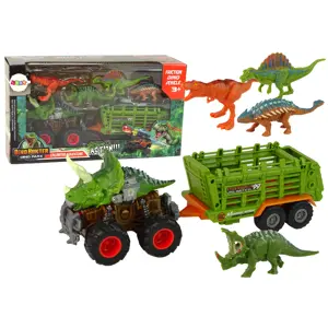 Produkt Autíčko motiv dinosaura s přívěsem se 4 dinosaury