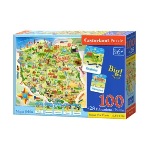 Produkt Castorland Puzzle Mapa Polska 100 dílků a kvíz