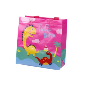 Produkt Dárková taška Dinosaurus 23cm x 21,5cm x 11cm růžová