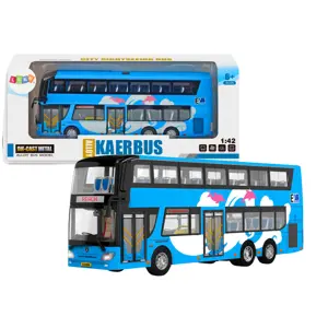 Dvoupatrový výletní autobus 1:42 modrý