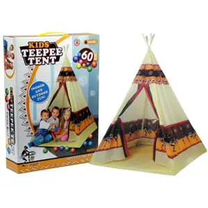 Indiánský Teepee stan s 60 míčky 155 cm