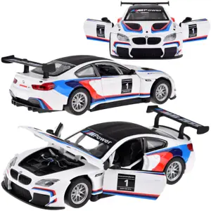 Produkt Kovové sportovní autíčko BMW M6 GT3 1:32 s efekty