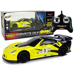 Mamido Sportovní auto na dálkové ovládání RC Corvette C6R 1:24 žluté