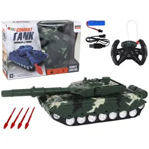 Mamido Tank na dálkové ovládání RC Combat zelený