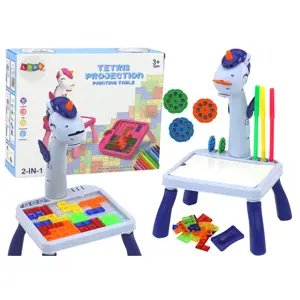 Produkt Mini projektor stolek Tetris 2v1 jednorožec modrý