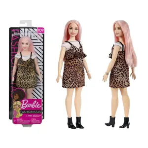 Panenka Barbie Fashionistas s šaty v leopardím vzoru