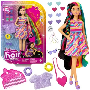 Panenka Barbie Totally Hair barevné vlasy doplňky srdíčka