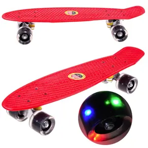 Produkt Pennyboard se svítícími LED kolečky červená