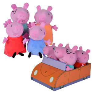 Produkt Simba Sada plyšáků Prasátko Peppa, George, Maminka, Tatínek v autě