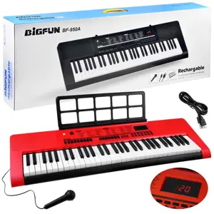 Produkt Velký keyboard s 61 klávesami a mikrofonem