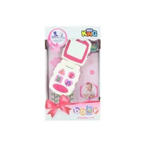 Baby telefon růžový na baterie