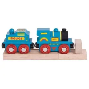 Produkt Bigjigs Rail Modrá mašinka s tendrem + 2 koleje