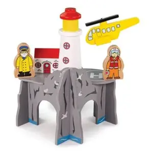 Produkt Bigjigs Rail Tunel s majákem a heliportem