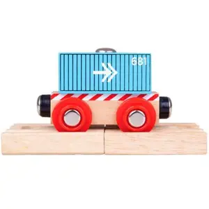 Produkt Bigjigs Rail Vagón modrý kontejner