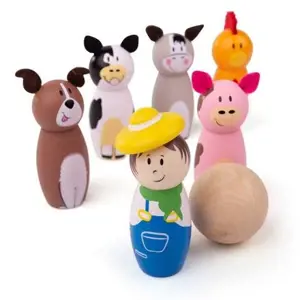 Produkt Bigjigs Toys Dřevěné kuželky farma