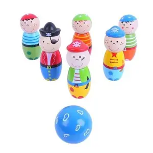 Bigjigs Toys Dřevěné kuželky Piráti